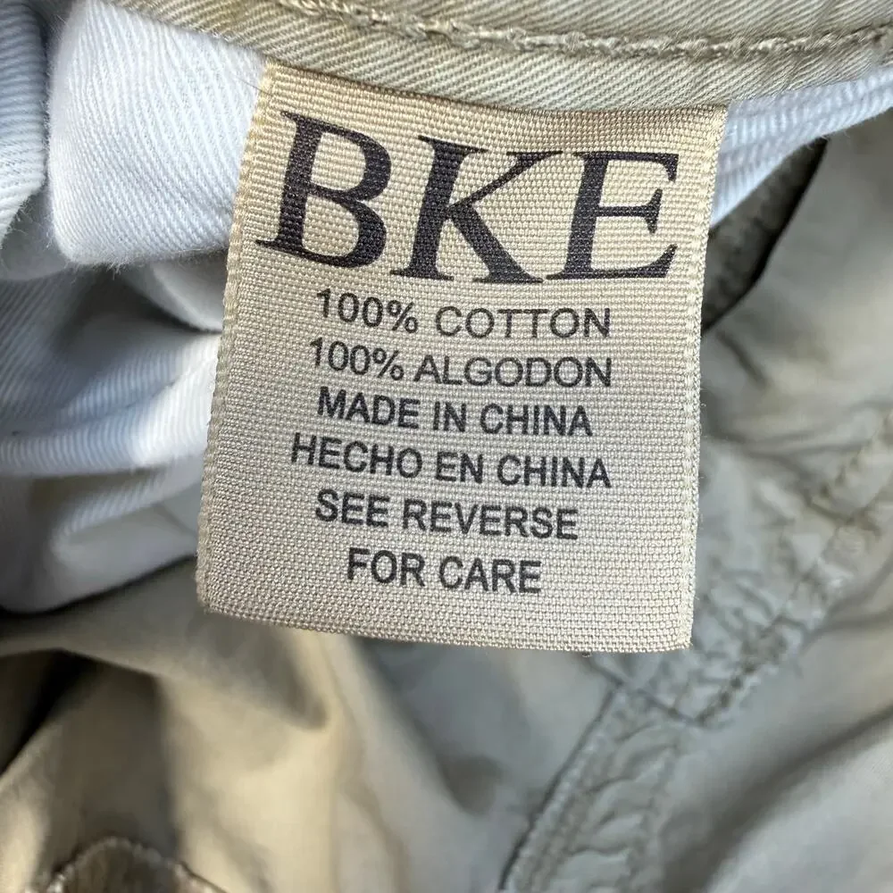 BKE Buckle Tyler Khaki Pants Men's Size 34 L Beige Tan Straight Leg Casual
